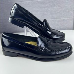 GH BASS Weejuns Women’s Penny Loafers Black Patent Leather  Size 8.5